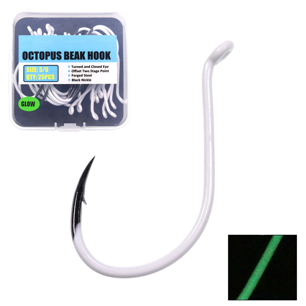 Fishing Hook Assortment - 25 Cái/Hộp Dạ Quang Thép Nhập