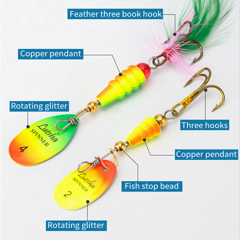 LUSHAZER 5pcs/lot Spinner Bait - đánh giá và giá Fishing Hook Treble