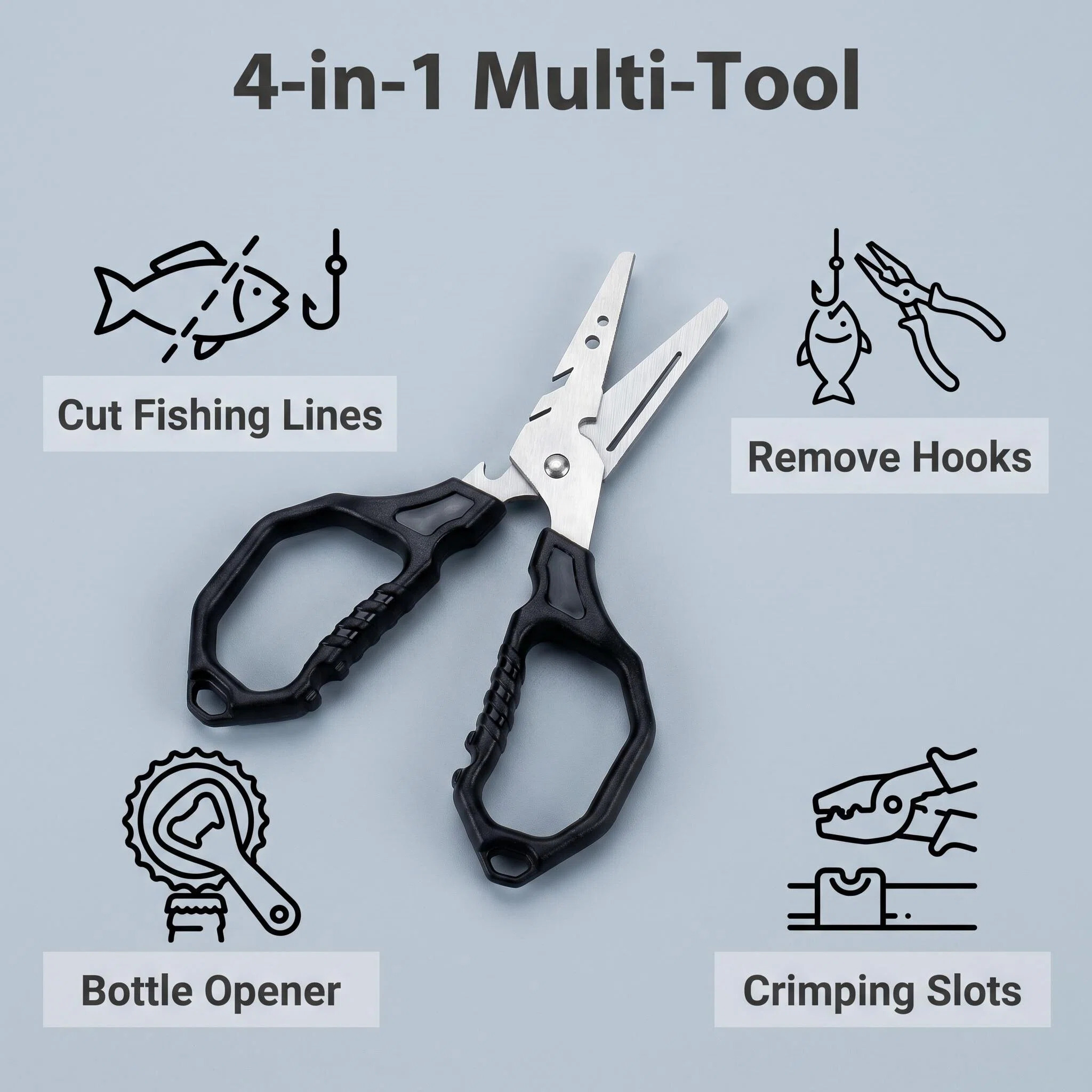Multifunctional Fishing Scisso - đánh giá và giá Fishing Hook Sharpener