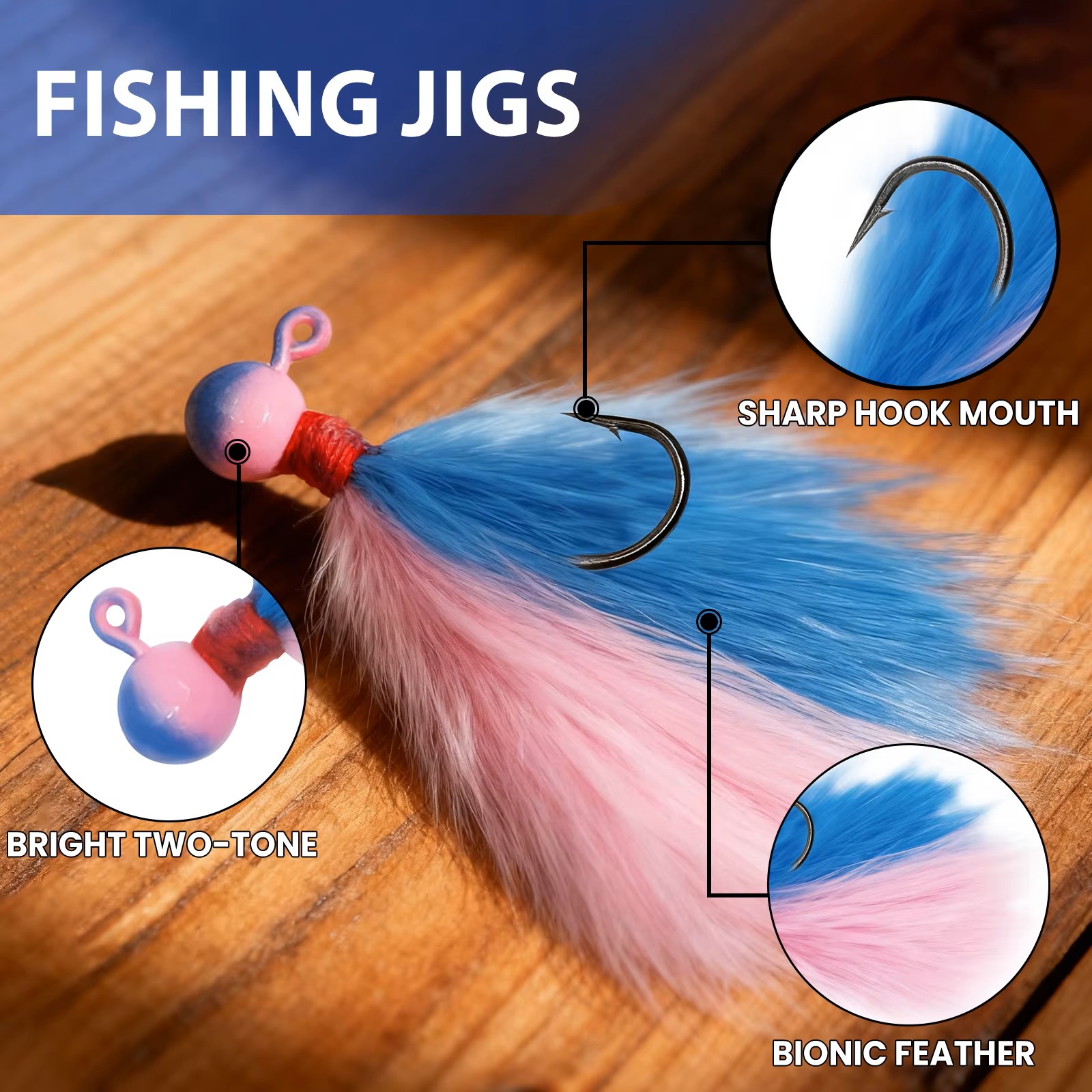 9KM 5pcs Mixed-Color Marabou J - đánh giá và giá Fishing Hook Assortment